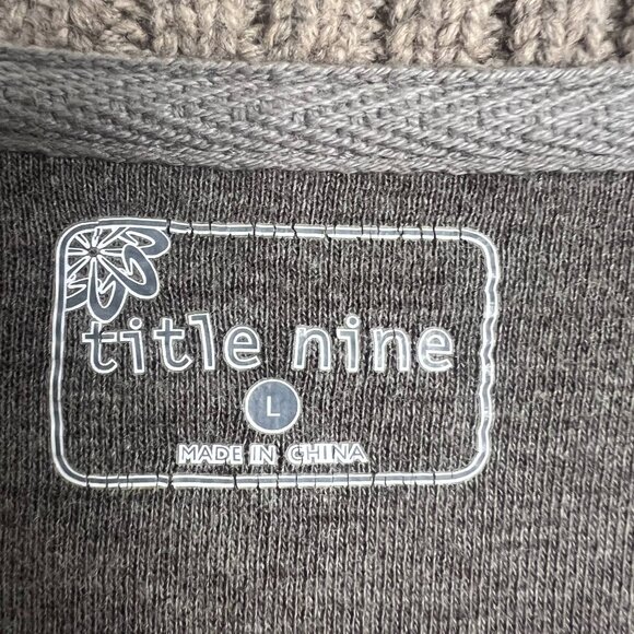 Title Nine quilted patches turtleneck sweater jacket 2-way zip cardigan brown L - Picture 8 of 10